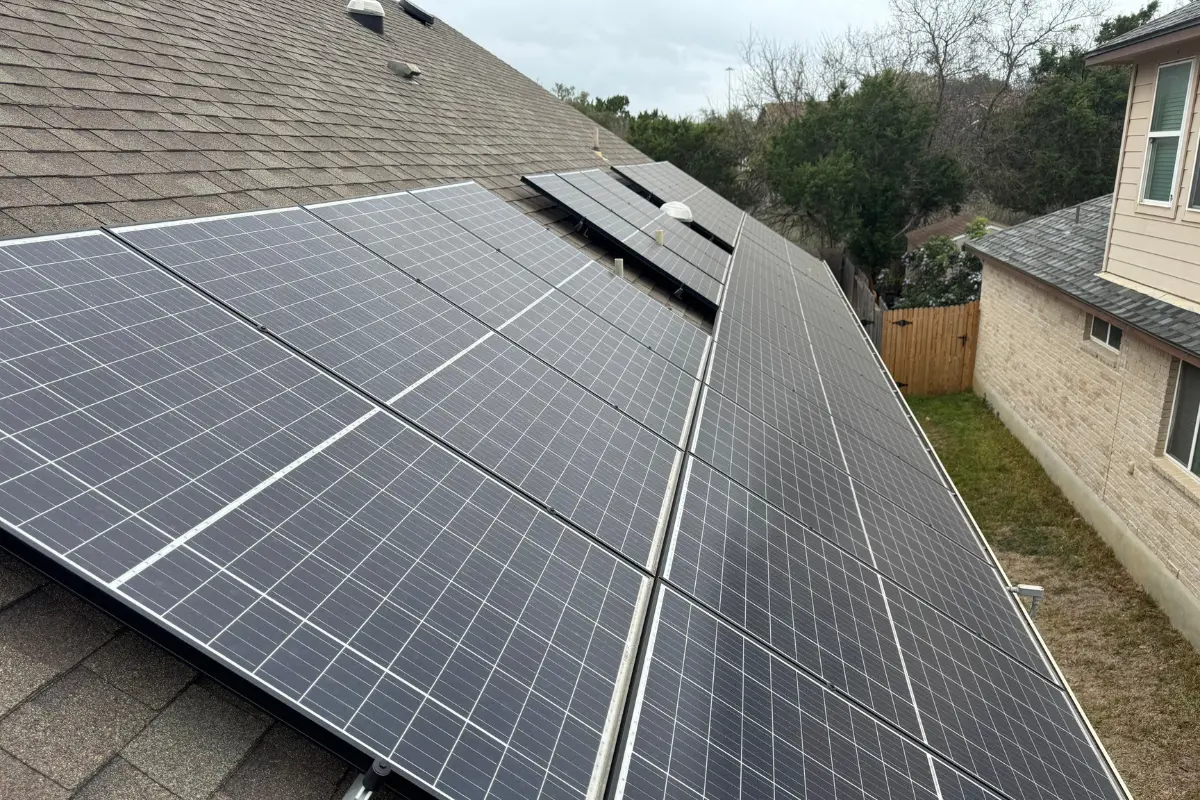 Non-functioning 39-panel solar array before service