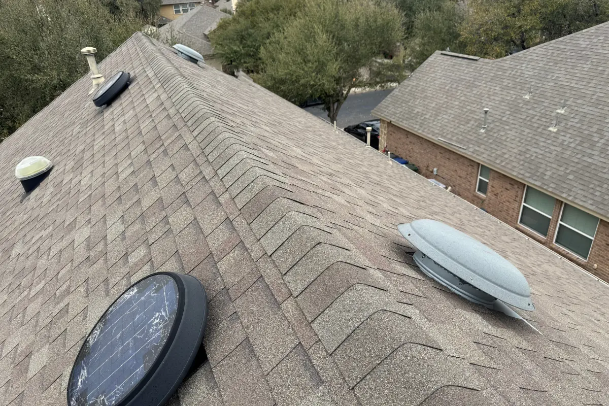 Inefficient attic ventilation system found during roof inspection